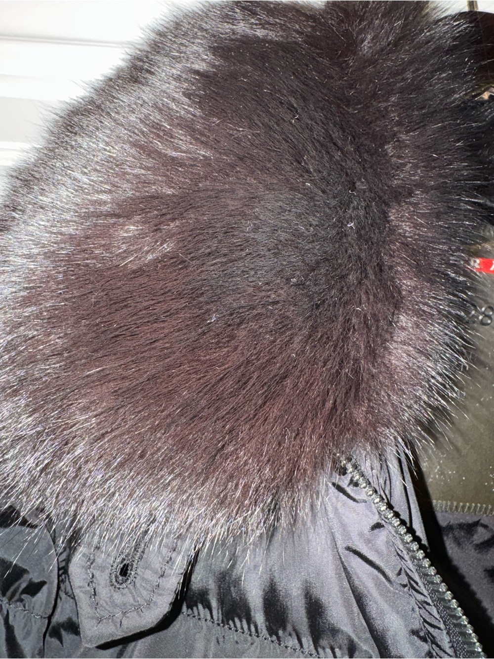 Prada Women’s Black Puffer Coat with Fur Collar - Picture 5 of 11